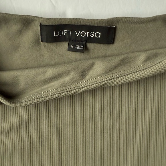 LOFT Versa Ribbed Square Neck Sleeveless Bodysuit Cool Sage Size M - Picture 4 of 11